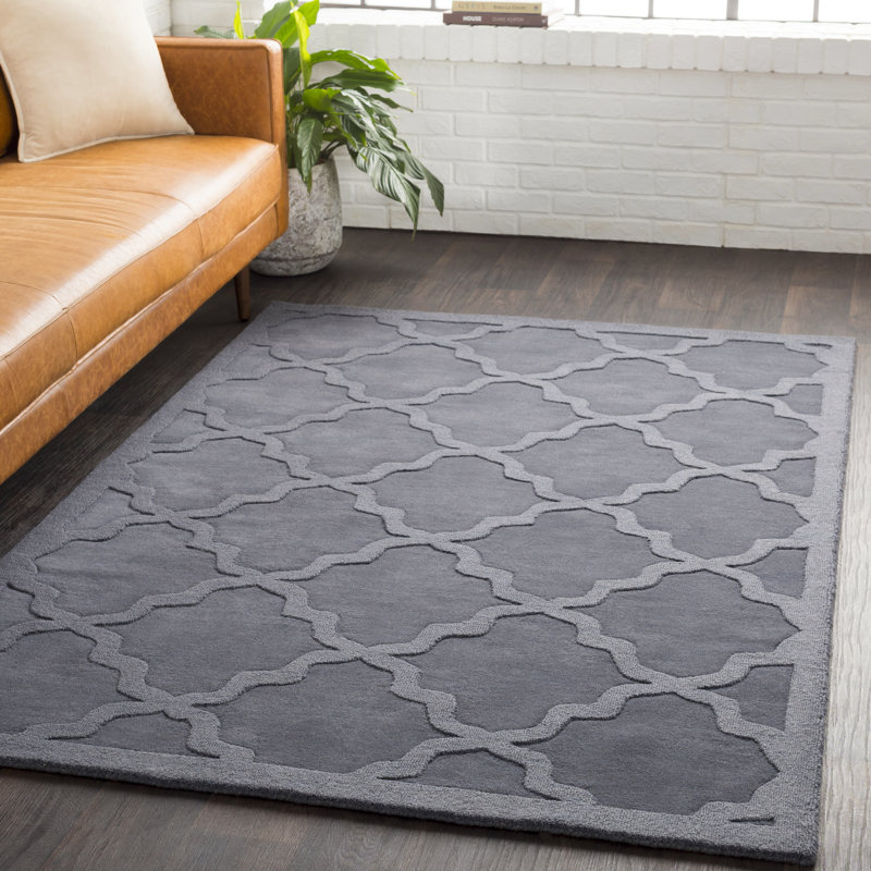 Charlton Home Blankenship HandWoven Charcoal Area Rug & Reviews Wayfair